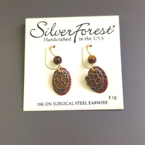 Handmade cat paw earrings